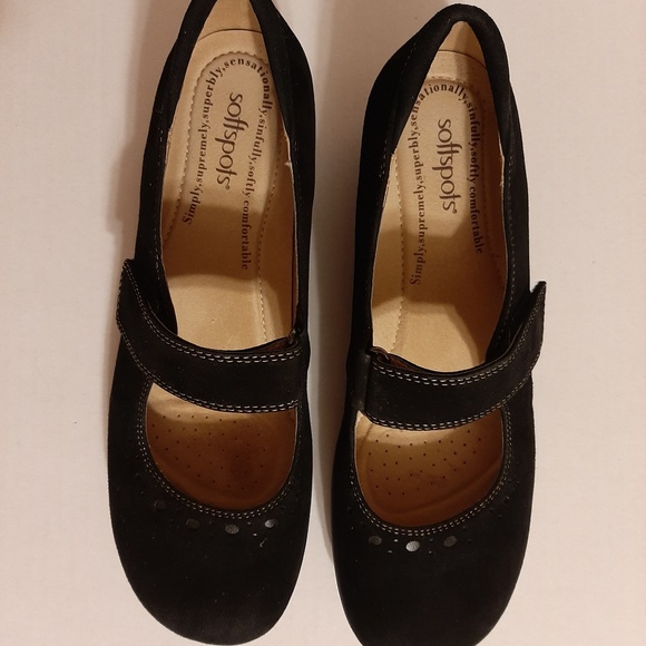 Softspots Shoes | Softspots Black Suede Mary Jane Shoes Sz W Nwot | Poshmark